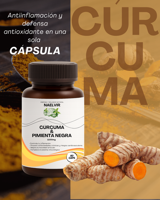 Cúrcuma + Pimienta Negra 1100 mg | Apoyo articular y bienestar diario