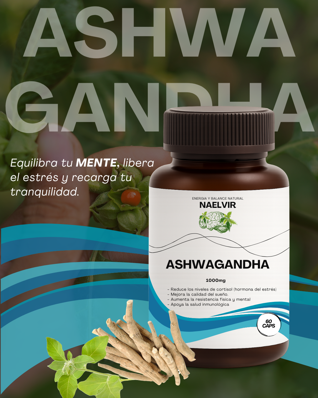 Ashwagandha 1000 mg – Raíz adaptógena premium