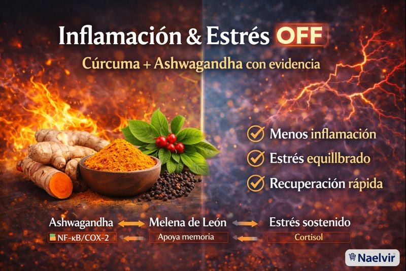 Cúrcuma + Ashwagandha: doble defensa contra inflamación y estrés