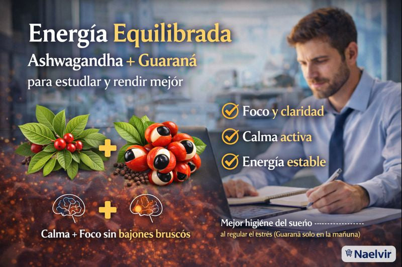 Energía equilibrada: calma del estrés + foco sostenido (con evidencia)