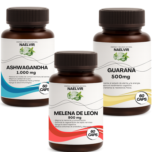 Pack Vitalidad (Ashwagandha + Melena + Guaraná)