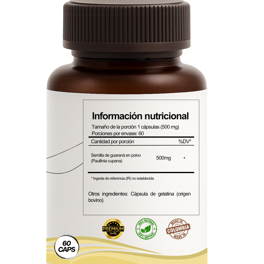 Guaraná 500 mg – Energía y enfoque natural