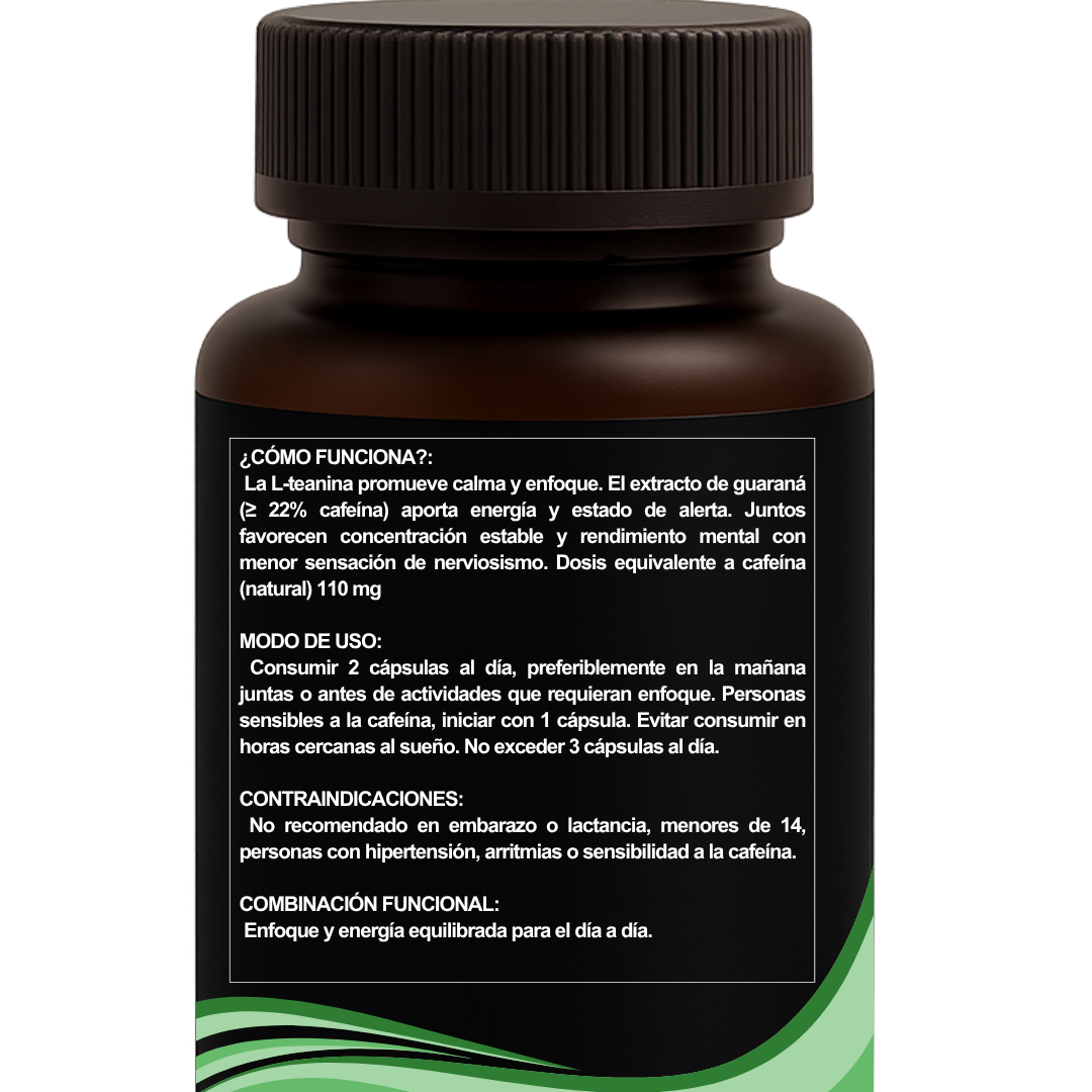 L-Teanina + Extracto de Guaraná 4:1 | Enfoque y Energía