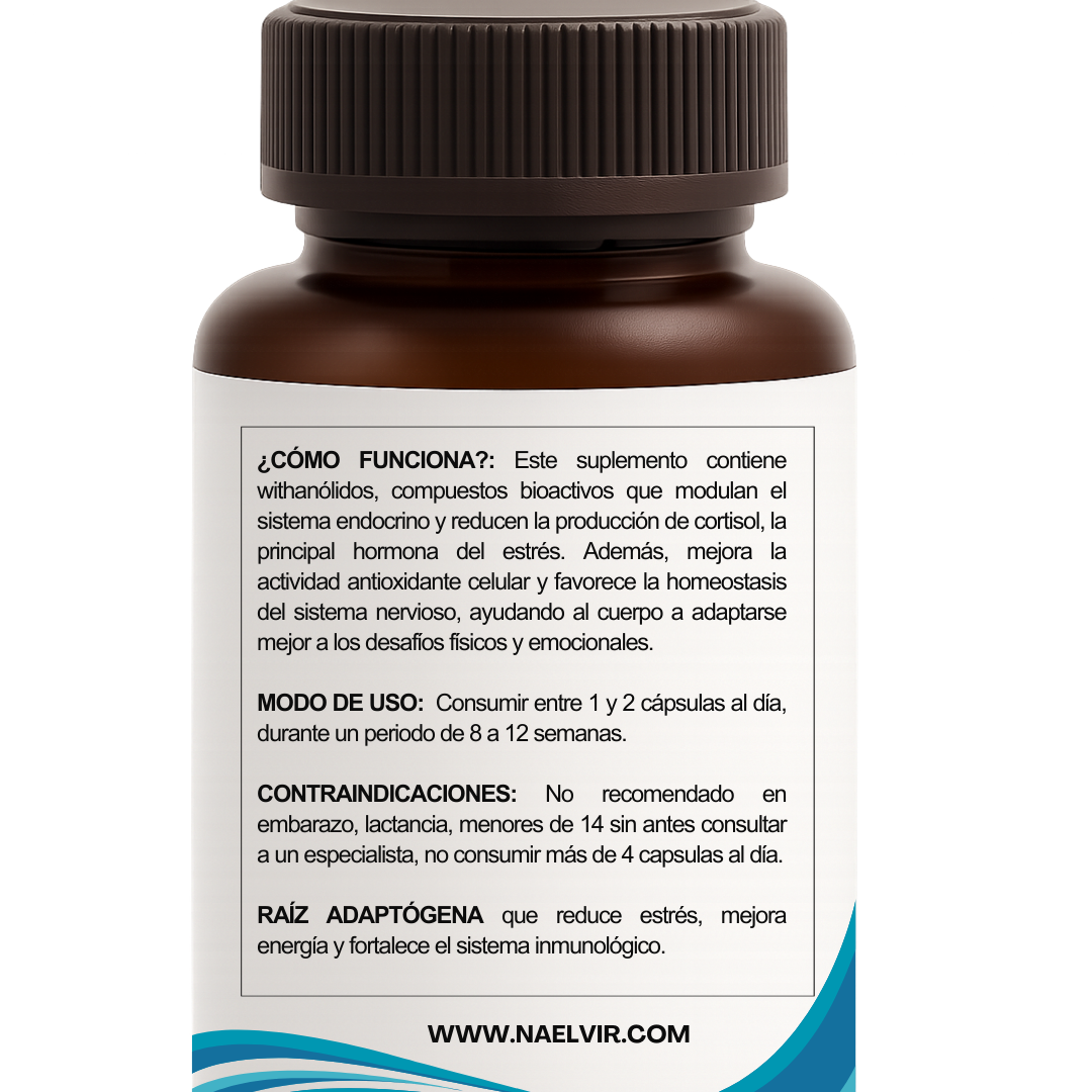Ashwagandha 1000 mg – Raíz adaptógena premium