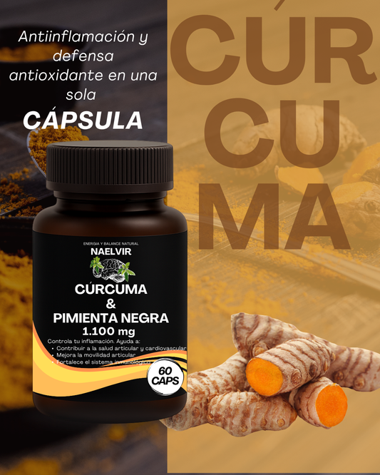 Cúrcuma + Pimienta Negra 1100 mg | Apoyo articular y bienestar diario